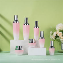 clear Luxury Cosmetic Container Glass Empty Makeup Containers Body Lotion Bottle Set